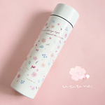 【名入れ】ピンク桜の水筒｜サーモスボトル・370ml 500ml(保冷保温可能)北欧／パステルさくら 