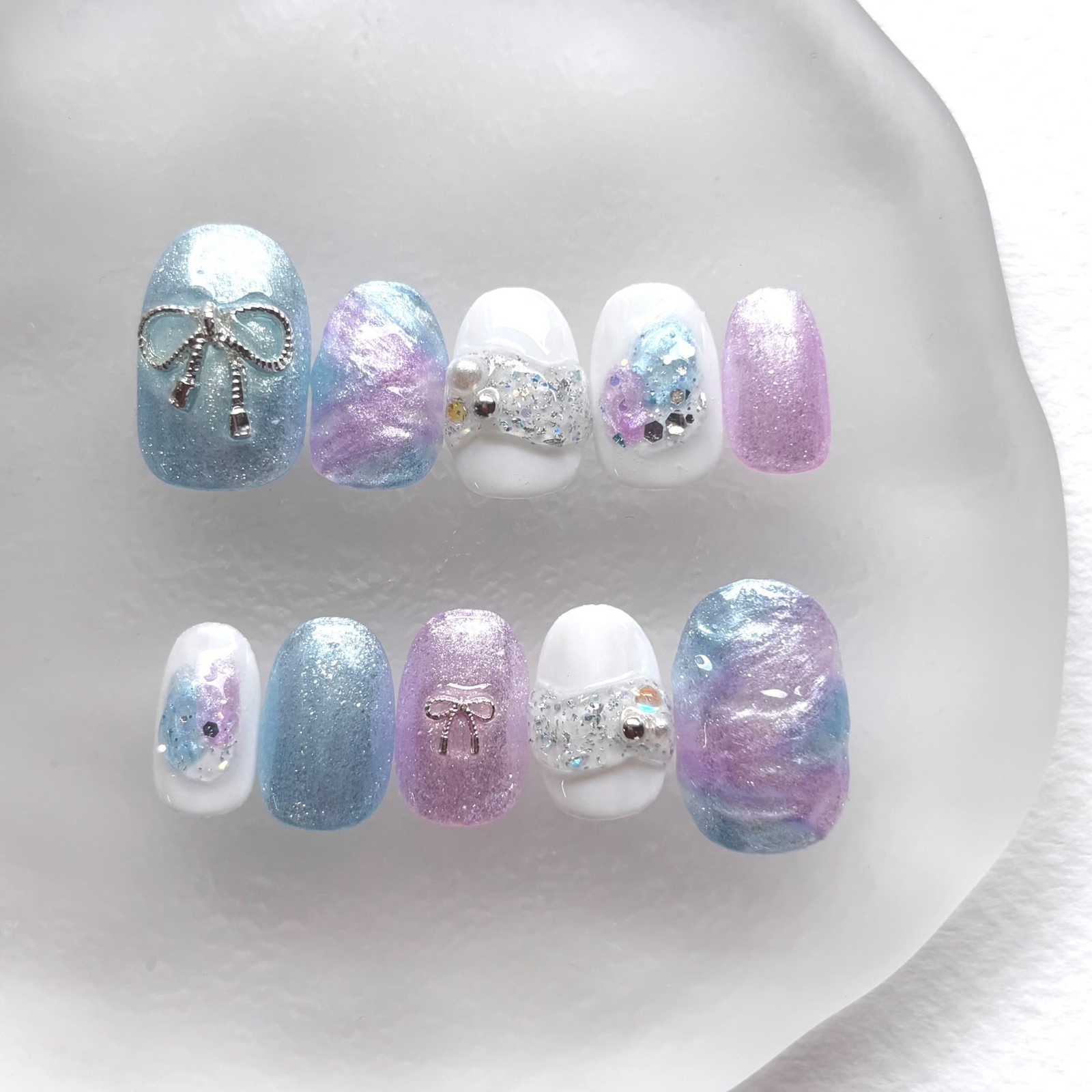 ネイルチップ 紫 ニュアンス 大人 ちゅるん うるうる ネイルチップ