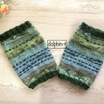 ゴッホ＊オパール毛糸のリストウォーマー　手編み　#25