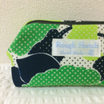 Remakeポーチ green×dots  