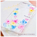 ＊パステル紫陽花のきらめき押し花ケース＊#392 手帳型 全機種対応 本物のお花  iPhone17/17Air/17Pro /16e/15/14/13/12/SE Android 