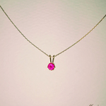 深紅のルビー K10YG(10金)一粒ネックレス (4mm) 6つ爪