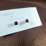 スワロフスキー”デニムブルー”　5.2mm　マグネット　ピアス