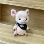 ハンドメイド　プニプニほほえみスマイルコブタ🐷テディベア風子豚ぬいぐるみ