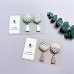 こぎん刺し／ピアス／イヤリング／チェコビーズ／Mint green／Light purple
