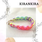 [再販×3]パラコードのスマホ＊ハンドストラップKBK bar編み（パステルレインボー）