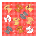𓈒 ˖𐙚 おめかしトイプーシリーズ⑅ॱ˖• クリーニングクロス・メガネ拭き　レッド＆イエロー