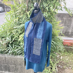 969 襤褸　ストール　古布　リメイク　藍染　藍染め　パッチワーク　刺し子　ヴィンテージ