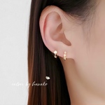 新作　シンプル　選べる　18K　お洒落　大人可愛い　上品　繊細　人気　シルバー925　ミニ　フープ　ピアス