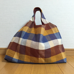 値下げしました 手提げバッグ 起毛チェック