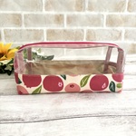 ラミネート 容量たっぷりスケルトンポーチ　ペンケース  フルーツ柄