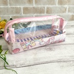 ラミネート 容量たっぷりスケルトンポーチ　ペンケース  ユニコーン柄