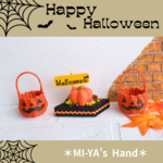 2024）ハロウィンプチケーキ&ミニかごセット＊羊毛フェルト＊クラフトかご＊かぼちゃ