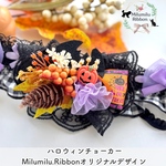【A秋♡ハロウィン柄♡チョーカー】横から見てもかわいい お首のサイズに調整できます ペット用チョーカー 撮影用  ペット用  プレゼント  ギフト イベント用 猫 犬 犬用チョーカー  ハロウィン