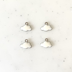 White Small Enameled Cloud Pendant Tops