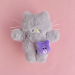 くまちゃん🐻ポシェットつけたョ！ラベンダーちゃん♡手のひらサイズのぬいぐるみ♡①