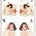 chan.ce オリジナルステッカー　5種各1枚入り   夢見るハロウィンベッドルーム🎃　人物ステッカー　ハロウィン　Halloween
