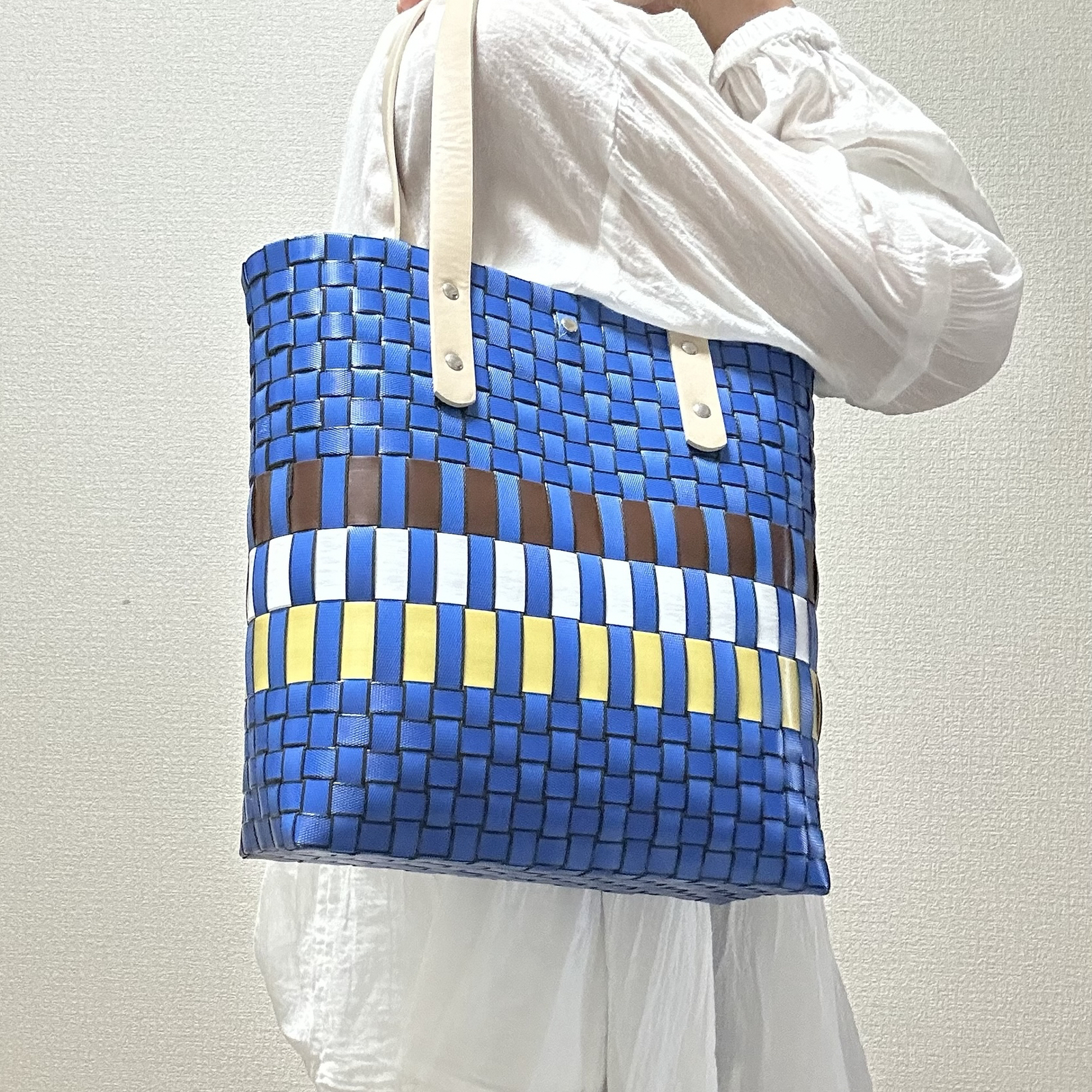 プラカゴバッグ　ハンドメイド PPバンドかごバッグ ＃105 - クラフトショップたん | minne