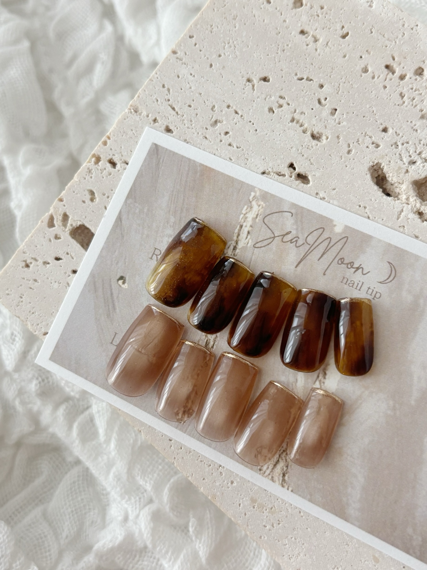 ♡ブラウンツイードネイル♡ ネイルチップ　ハンドメイド ツイードネイル【ブラウン】 | M&m nailtip STORE
