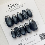 【サイズオーダー】シルキーマグブラックガラスフレンチキルティング