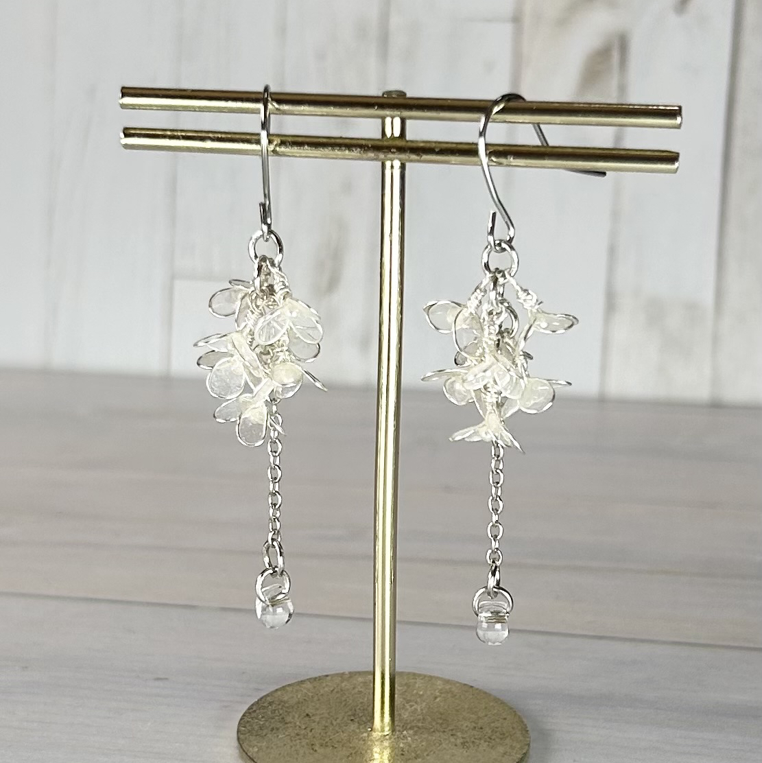 ﾃﾞｨｯﾌﾟﾌﾗﾜｰ]青薔薇ブーケピアス/イヤリング - Coco-rara GALLERY