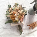 秋色ひまわり🌻と小花の花束ドライフラワースワッグ　ドライフラワーブーケ　ドライフラワーガーランド