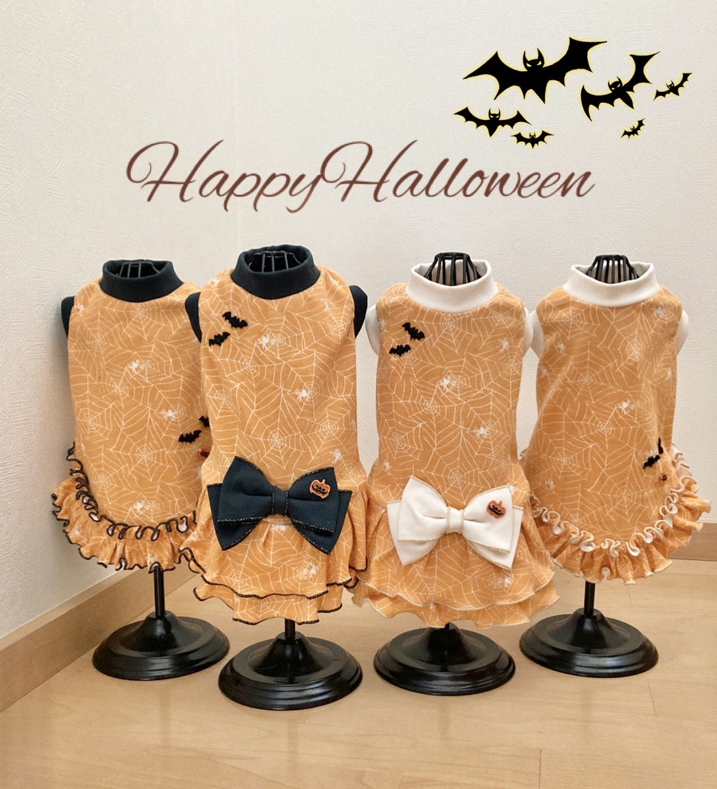 ♥︎︎ルフィン♥︎︎ ハンドメイド 犬服 ハロウィン ゴーストチュールワンピース ♥︎︎オーダー♥︎︎ ハンドメイド 犬服 ハロウィン ゴースト