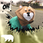 柴犬くんとデニムのリバーシブルベレー帽