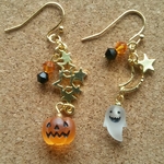 ハロウィン🎃👻星降るかぼちゃとオバケのピアス