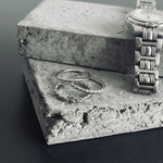 モルタル　気泡デザイン　プレート　２点セット