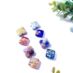 存在感のあるタイル4点セットピアス　イヤリング　ピアス　美濃焼　ガラス　イヤリング無料　タイル　和　プレゼント　陶器　セット