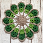 緑系　花座布団　円座　クッション　おざぶ　マット　チェアパッド　インテリア雑貨　椅子カバー　レトロ　ダイニング