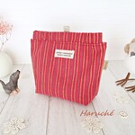 【完成品】❁犬のお散歩用❁　🌼マナーポーチ🌼　小型 / 中型犬用🐶　【黄昏色ストライブ柄】