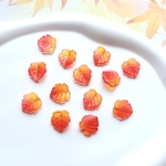 オリジナルカラー★15mm紅葉　もみじ　リーフのガラスビーズ  レッド×オレンジグラデーション