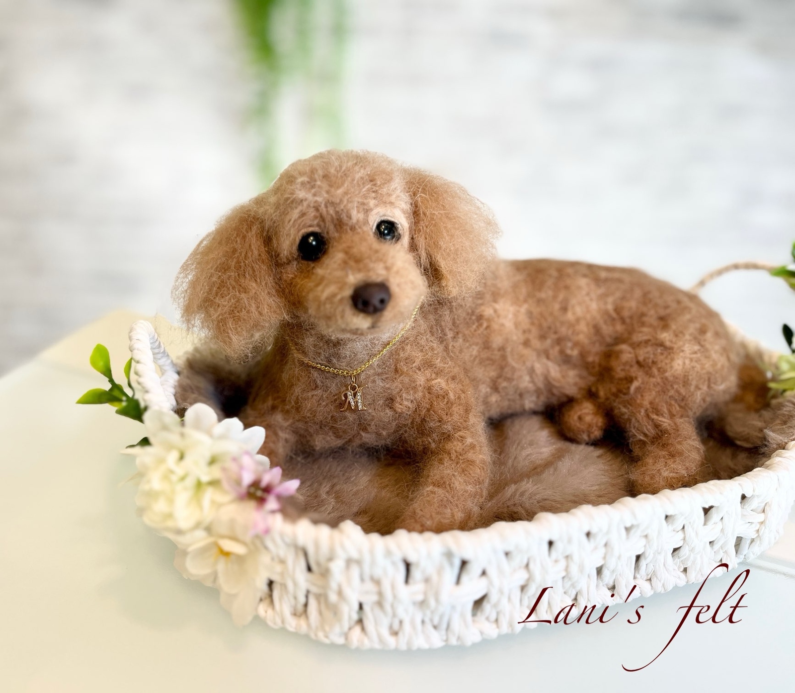 える様　オーダー専用　羊毛フェルト　犬　ミニチュアダックス　パピヨン　ミックス オーダー製作 》羊毛フェルト 犬 ミニチュアダックス 世界で