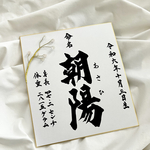 【手書きの命名書】色紙（身長・体重バージョン）