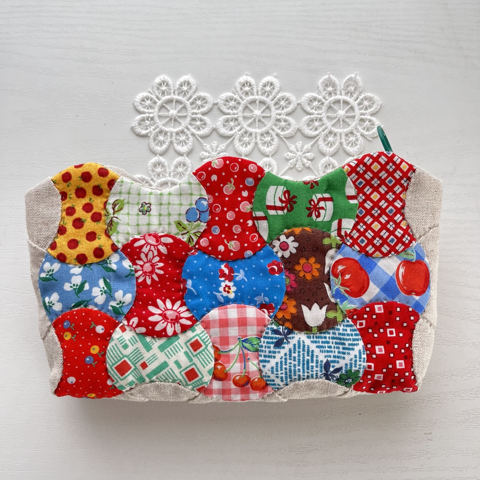 ♡ハンドメイド♡パッチワークBIGバニティポーチ ♥︎ハンドメイド