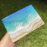 【訳あり】ちょこんと置ける海　レジン　オーシャンアート　海アート　自立型　約10×14cm　南国　沖縄　ハワイ　インテリア