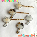 ＊再販2＊もちねこ(ミケ)しっぽぷらぷらヘアピン