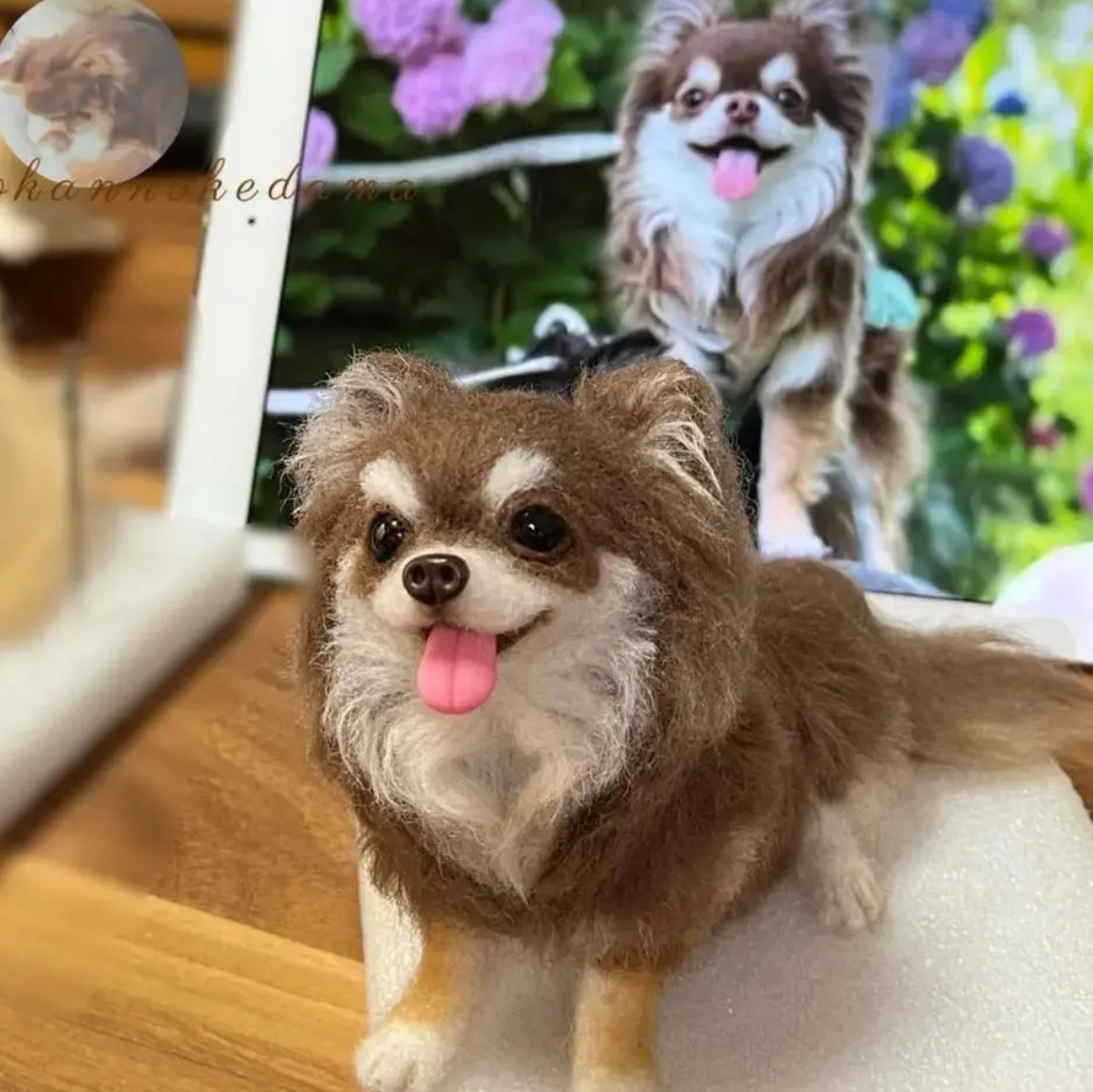 3D犬 ポメラニアン オーダーメイド 羊毛フェルト 犬 - OKAN