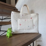 イブルの通園バッグ（アイボリー＆カラフルお花）