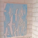 送料無料❣️インテリアアートパネル　ミナペルホネンwataridori