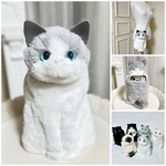 ぬいぐるみみたいな ラグドールさんのお座りスマホポシェット　ミニショルダー　スマホショルダー　ねこ　猫雑貨　猫グッズ　リアル　ショルダーバッグ　巾着　ペットボトルケース　水筒ケース　グレー　ハチワレ