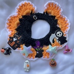 🎃ハロウィンパーティースタイ👻🍭🎃🧙‍♀️🐈‍⬛手編み猫ちゃんワンちゃん　猫襟　犬襟　スタイ　首輪　写真映え