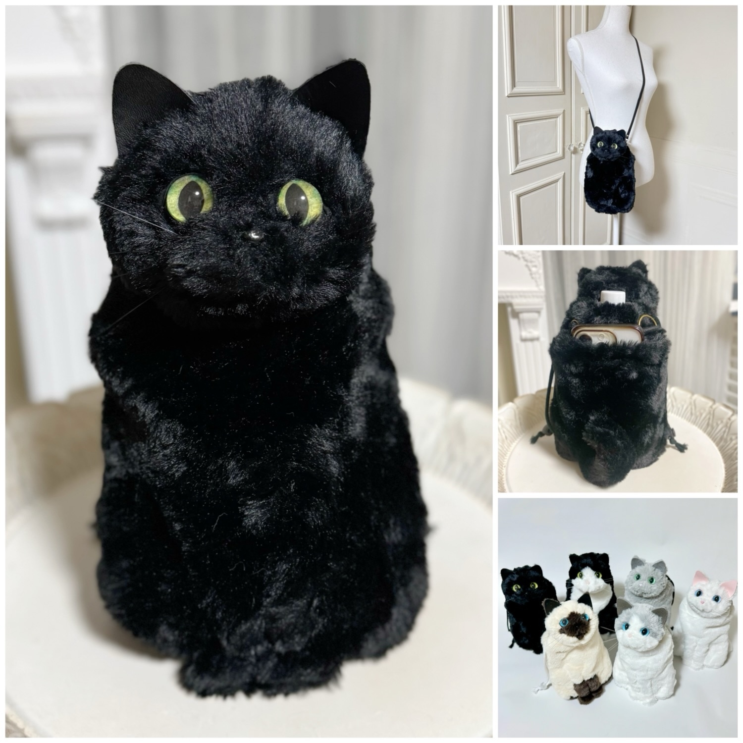 ハンドメイドショルダーバッグ眠り猫 黒猫 Amazon.co.jp: 黒猫 ネコ柄 猫柄 レディース レザーショルダー