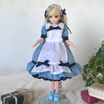 22センチドール用アリス風ワンピース