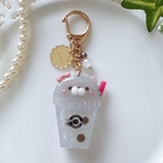 猫 タピオカドリンクシェイカーキーホルダー