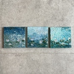 potapota09 様no.280〜282 3点アクリル画テクスチャーアート︎抽象画原画キャンバスアートパネルモネ睡蓮水蓮湖の絵