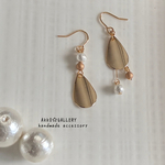 new☆しずく&パールのアシンメトリーピアス／イヤリング♪♪ゆらゆら／揺れる