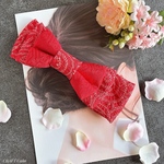 和リボン髪飾り かきつばた(赤)　kimono bow  Kakitsubata red